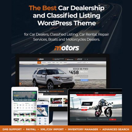 Motors – Automotive, Car Dealership, Car Rental, Auto, Classified Ads, Listing WordPress Theme