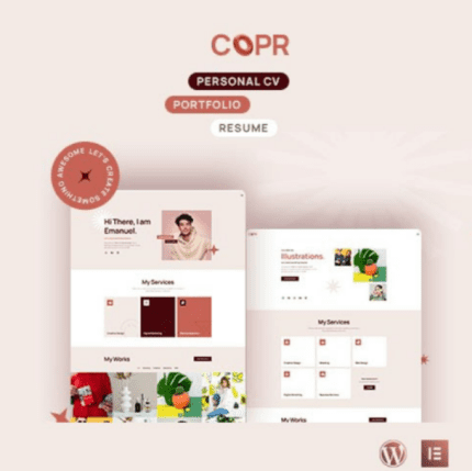 Copr – One Page Personal Portfolio, CV and Resume WordPress Theme